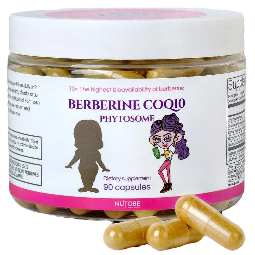 Berberine CoQ10 Phytosome | 10x Bioavailability Formula | Supports Metabolic Harmony, Energy & Bloating Relief | 22 Day Supply | 90 Capsules